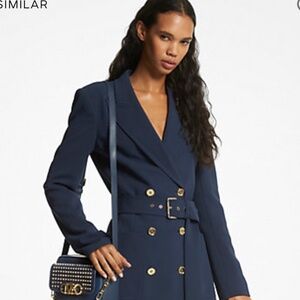 Michael Kors New Belted Crepe Blazer Dress